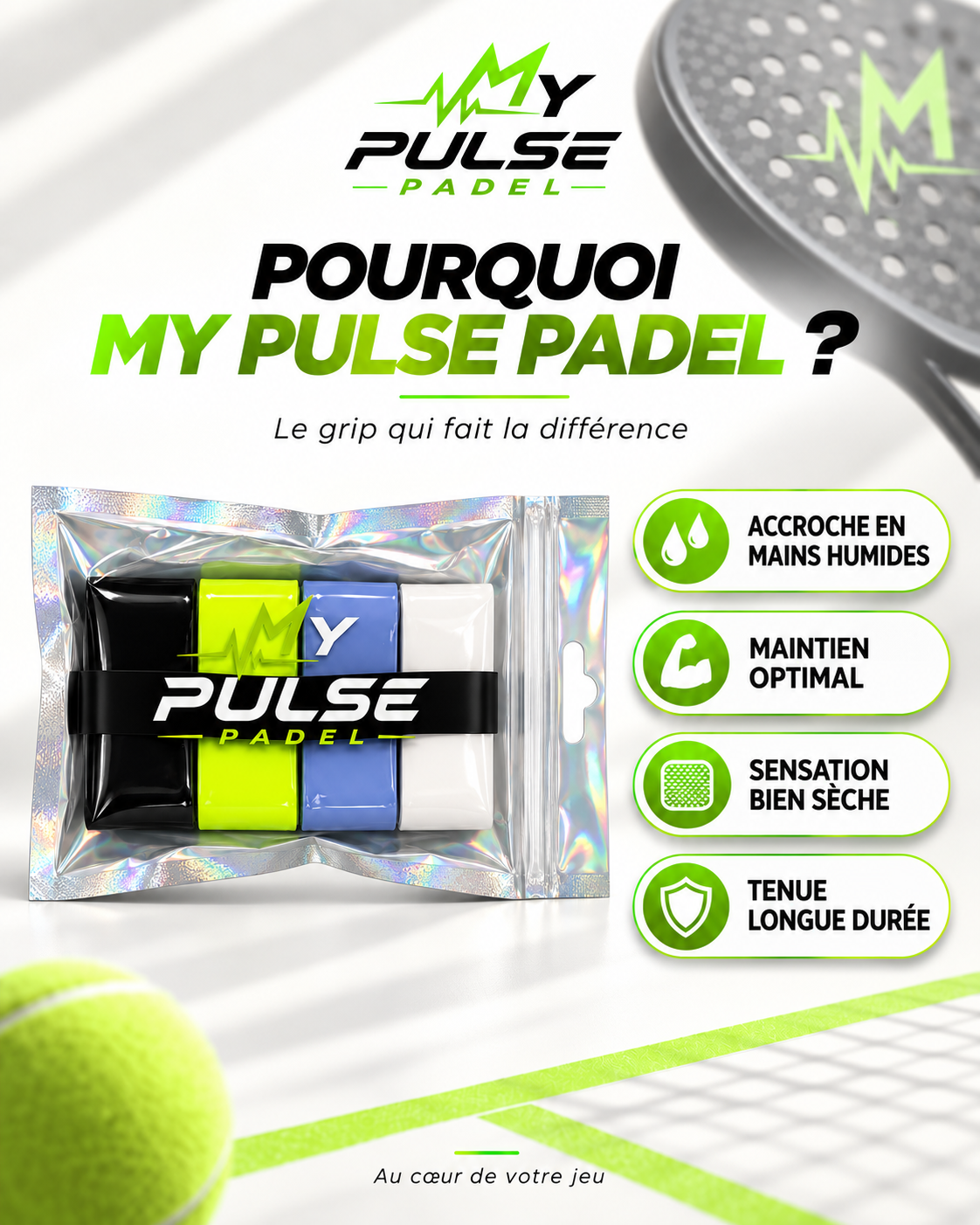 ➡️  My Padel SurGrip™ – SurGrip Premium pour Raquette de Padel