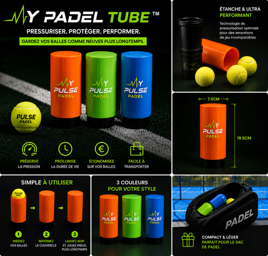 ➡️ My Padel Tube™ – Pressuriseur Premium pour Balles de Padel
