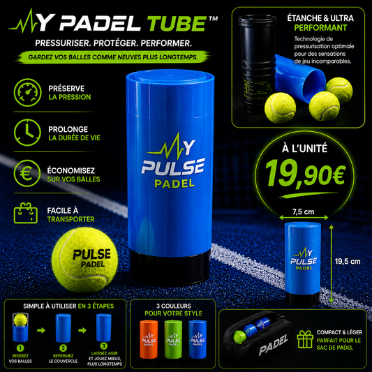 ➡️ My Padel Tube™ – Pressuriseur Premium pour Balles de Padel